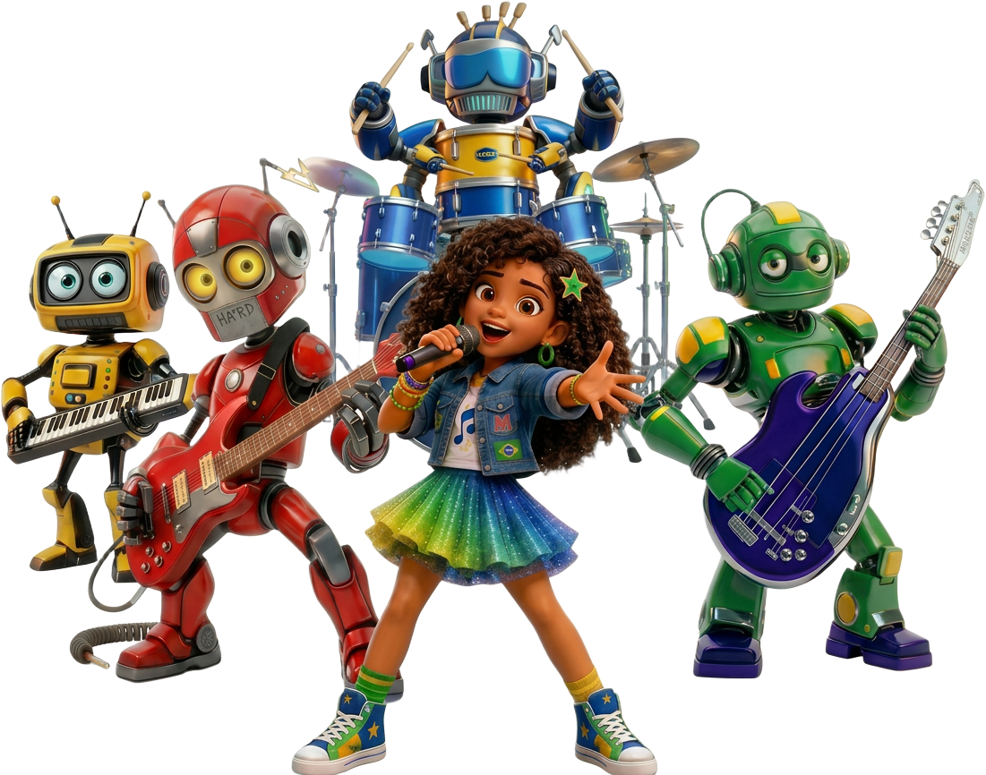 MELODY and the ROCKBOTS performing together on stage